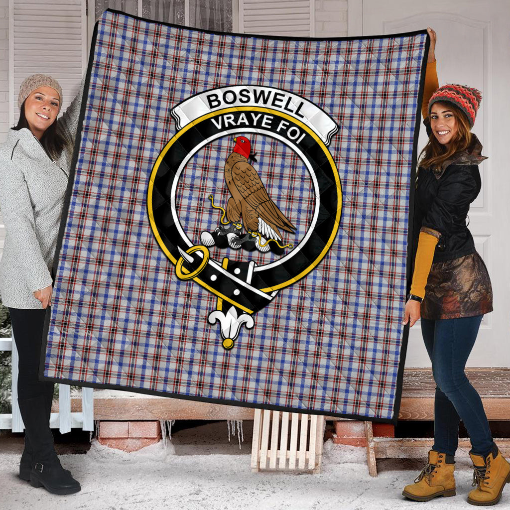 Boswell Tartan Quilt with Family Crest - Tartanvibesclothing