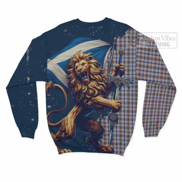 Boswell Tartan Family Crest Sweatshirt with Scottish Majestic Lion - Tartan Vibes Clothing