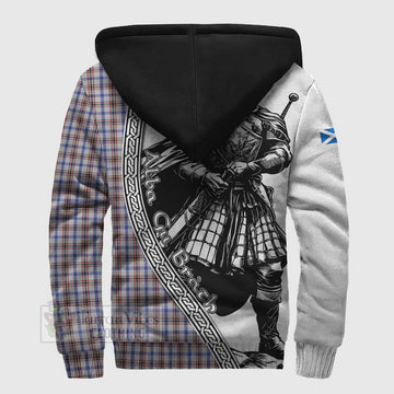 Boswell Tartan Clan Crest Sherpa Hoodie with Highlander Warrior Celtic Style - Tartan Vibes Clothing