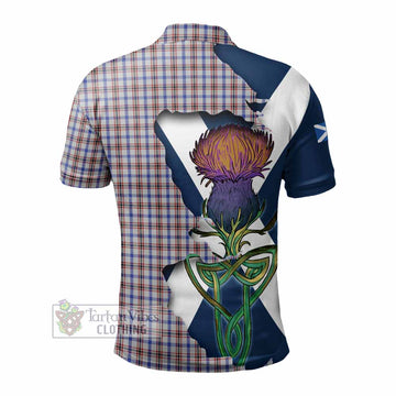 Tartan Vibes Clothing Boswell Tartan Family Crest Polo Shirt Scottish Thistle Celtic Inspired
