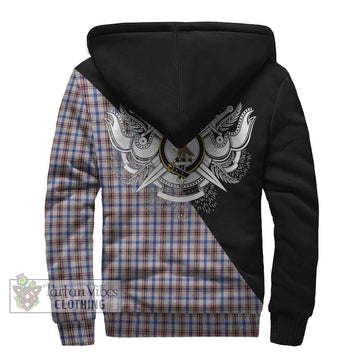 Boswell Tartan Sherpa Hoodie with Family Crest and Military Logo Style - Tartan Vibes Clothing