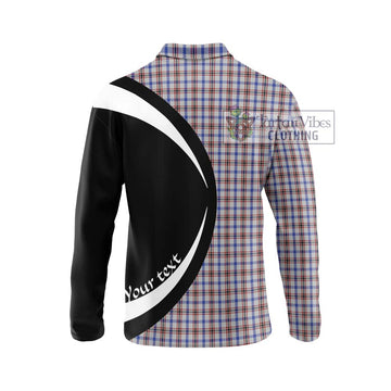 Boswell Tartan Long Sleeve Polo Shirt with Family Crest Circle Style - Tartan Vibes Clothing