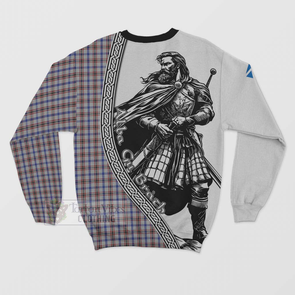Boswell Tartan Clan Crest Sweatshirt with Highlander Warrior Celtic Style - Tartan Vibes Clothing