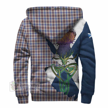 Tartan Vibes Clothing Boswell Tartan Family Crest Sherpa Hoodie Scottish Thistle Celtic Inspired