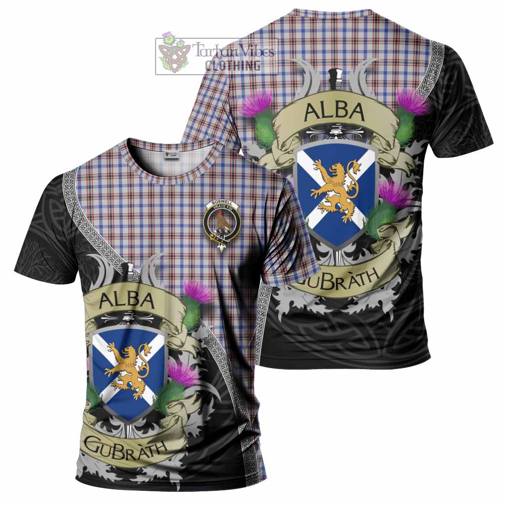 Boswell Tartan Family Crest T-Shirt Lion Rampant Royal Thistle Shield Celtic Inspired - Tartan Vibes Clothing