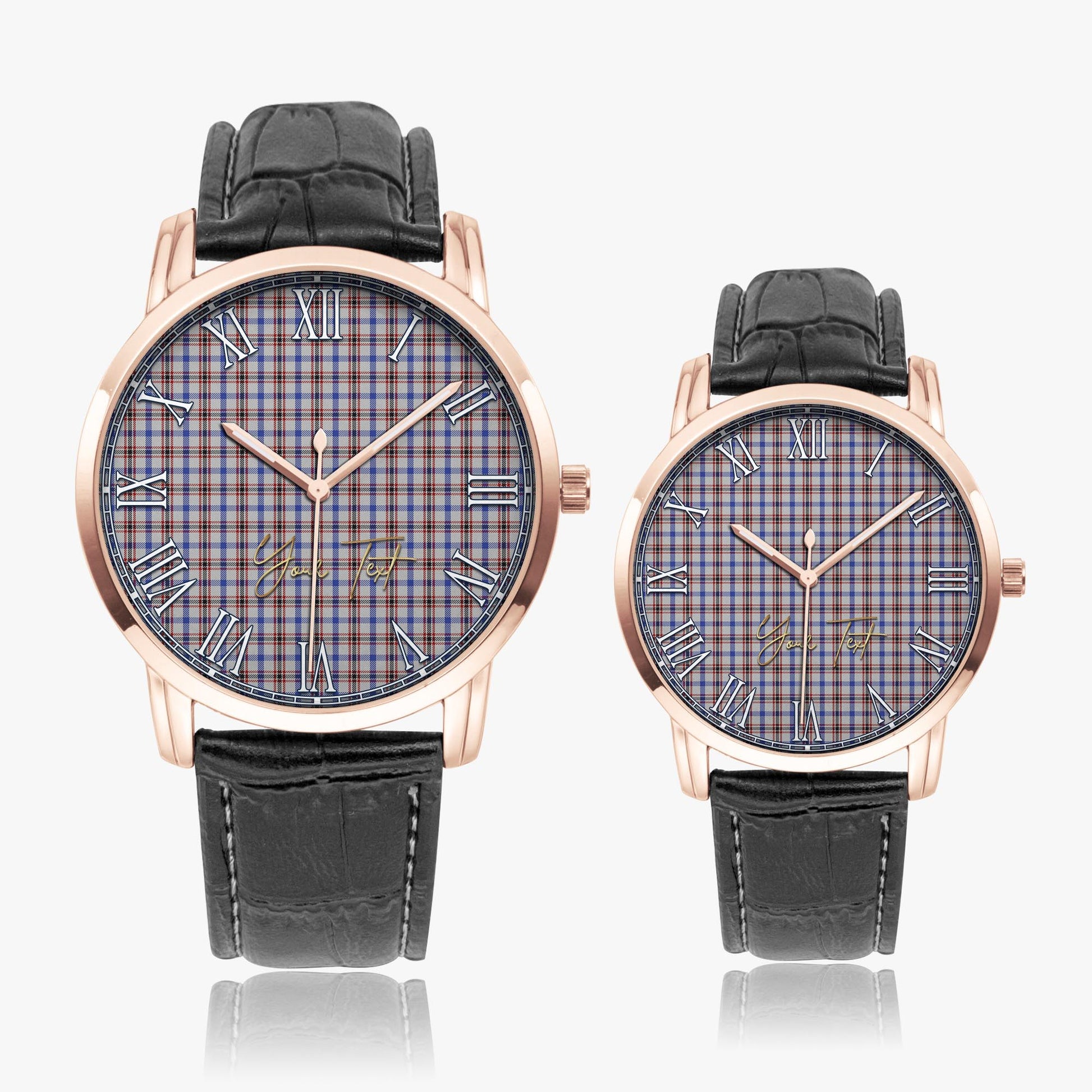 Boswell Tartan Personalized Your Text Leather Trap Quartz Watch - Tartan Vibes Clothing