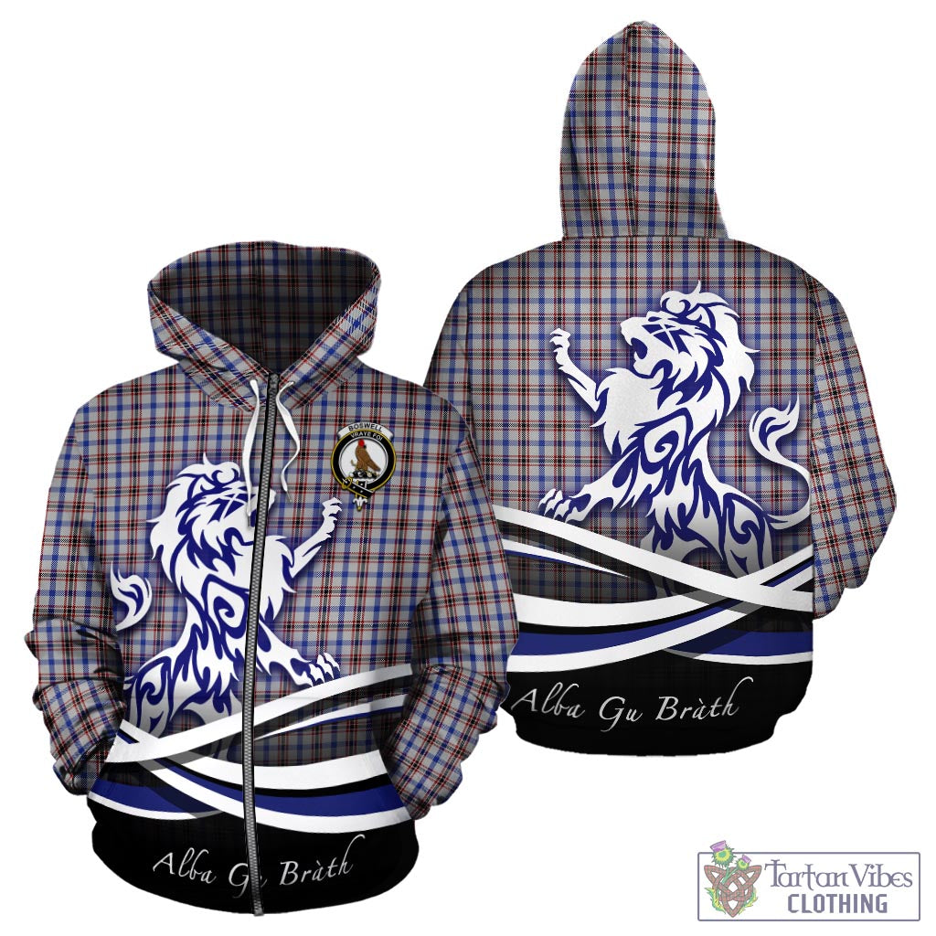 Boswell Tartan Hoodie with Alba Gu Brath Regal Lion Emblem - Tartan Vibes Clothing