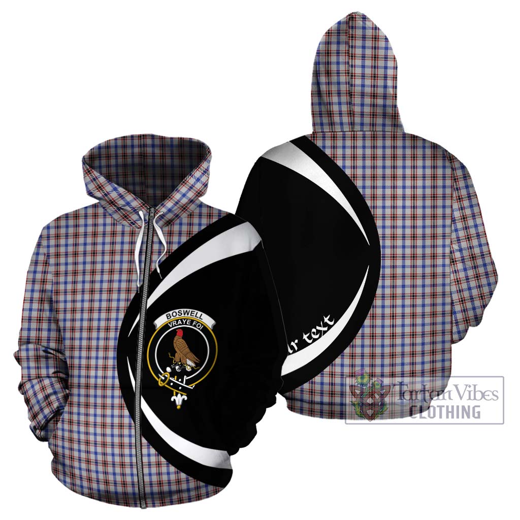 Boswell Tartan Hoodie with Family Crest Circle Style - Tartan Vibes Clothing