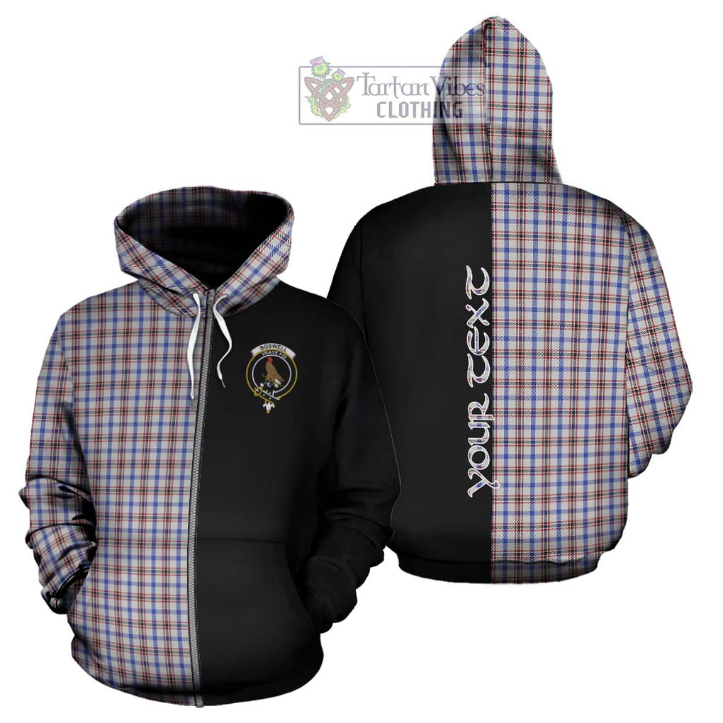 Boswell Tartan Hoodie with Family Crest and Half Of Me Style - Tartanvibesclothing Shop