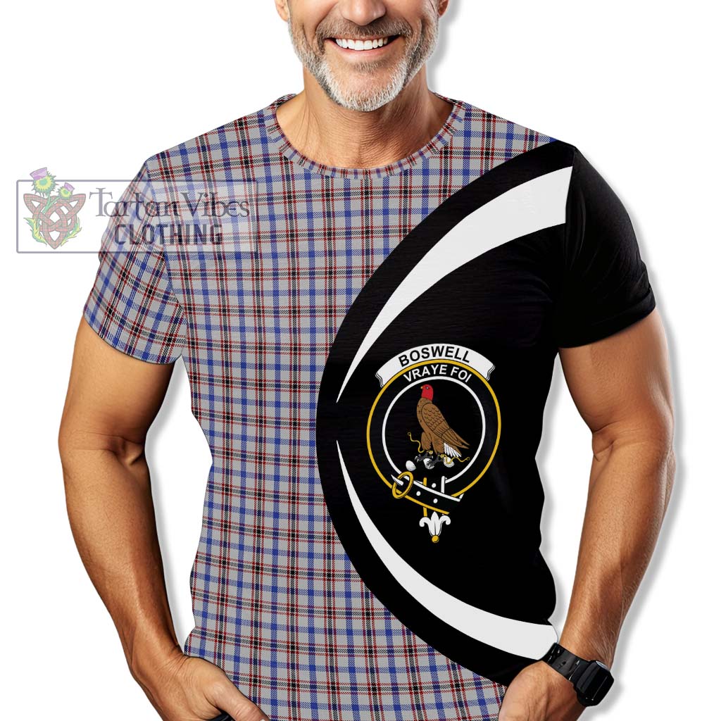 Boswell Tartan T-Shirt with Family Crest Circle Style - Tartan Vibes Clothing