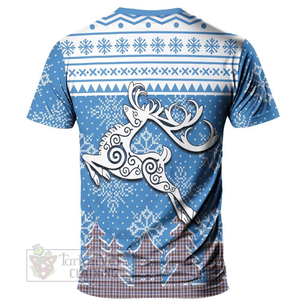 Boswell Clan Christmas T-Shirt Celtic Reindeer Style - Tartan Vibes Clothing