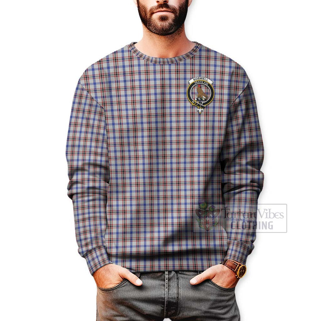 Boswell Tartan Sweatshirt with Family Crest Celtic Skull Style - Tartan Vibes Clothing