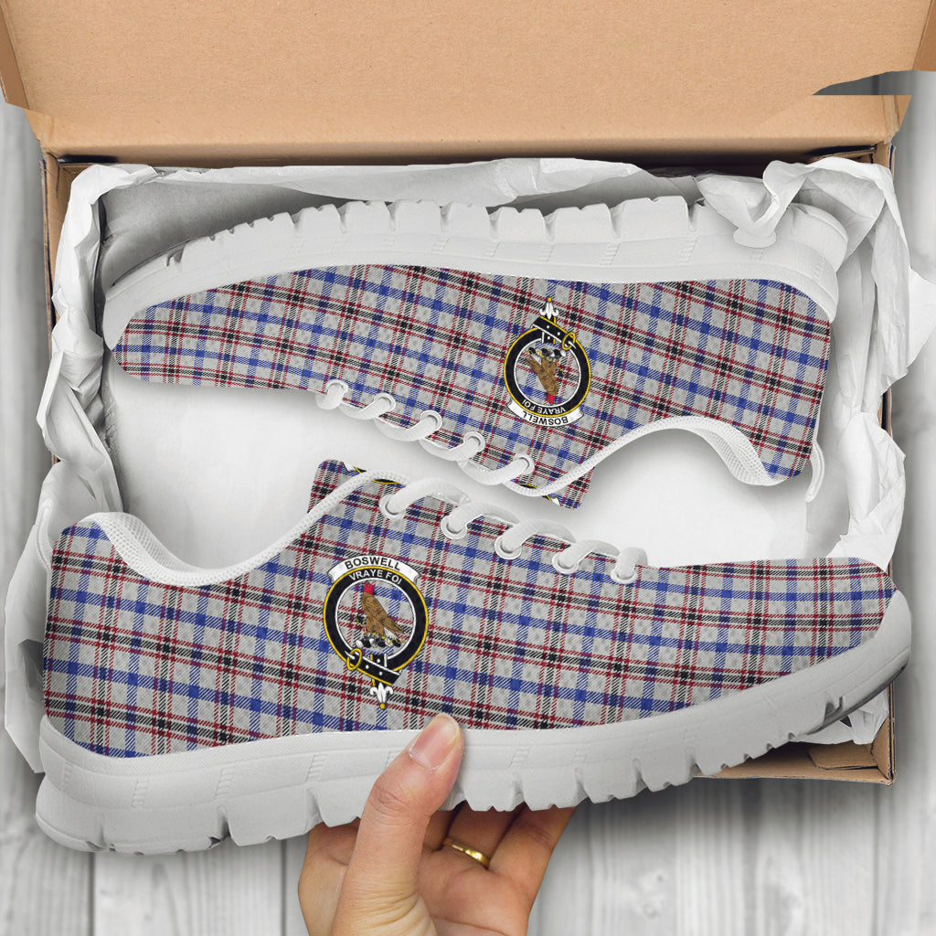 Boswell Tartan Sneakers with Family Crest - Tartan Vibes Clothing