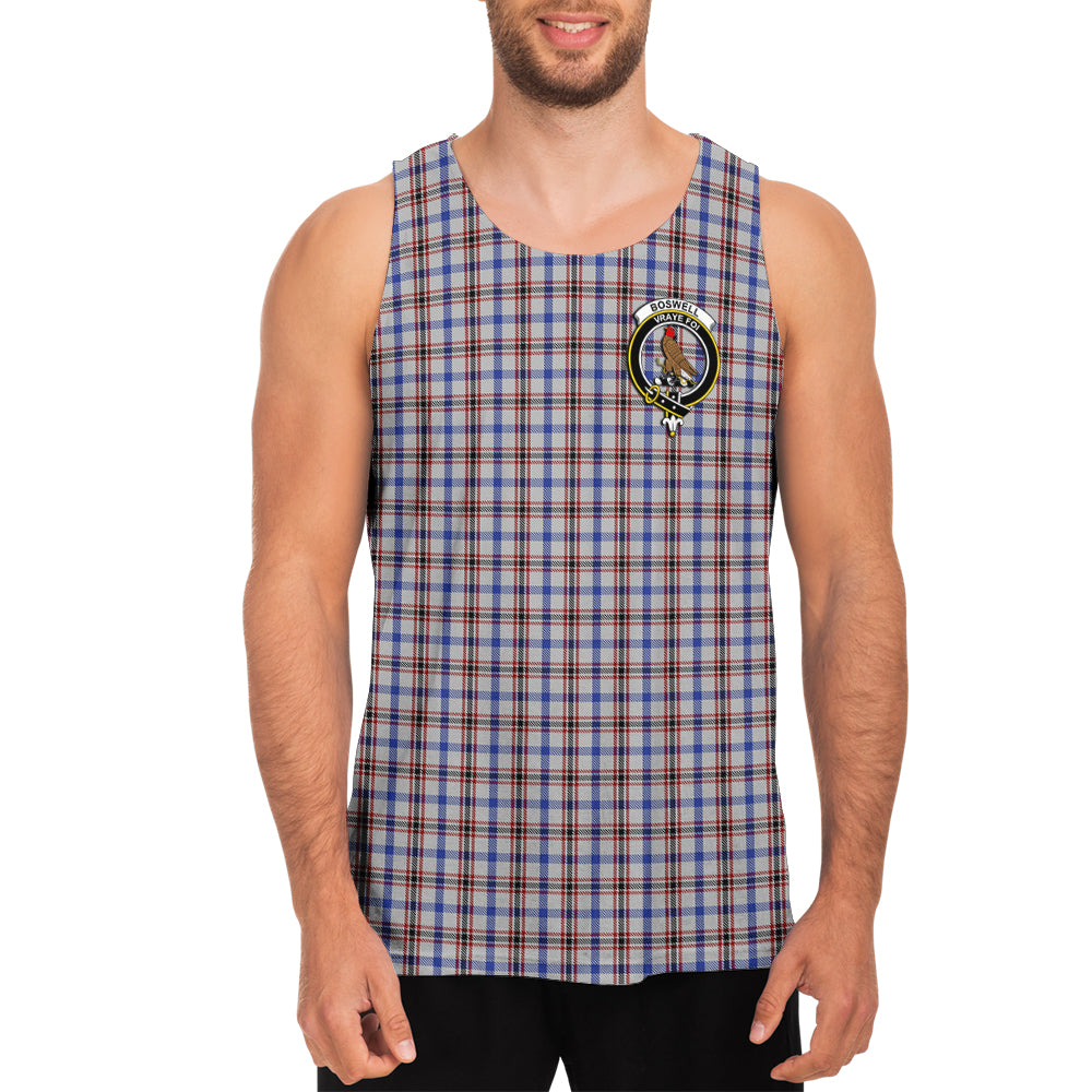 Boswell Tartan Mens Tank Top with Family Crest - Tartan Vibes Clothing