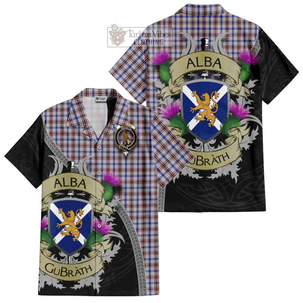 Boswell Tartan Family Crest Hawaiian Shirt Lion Rampant Royal Thistle Shield Celtic Inspired - Tartan Vibes Clothing