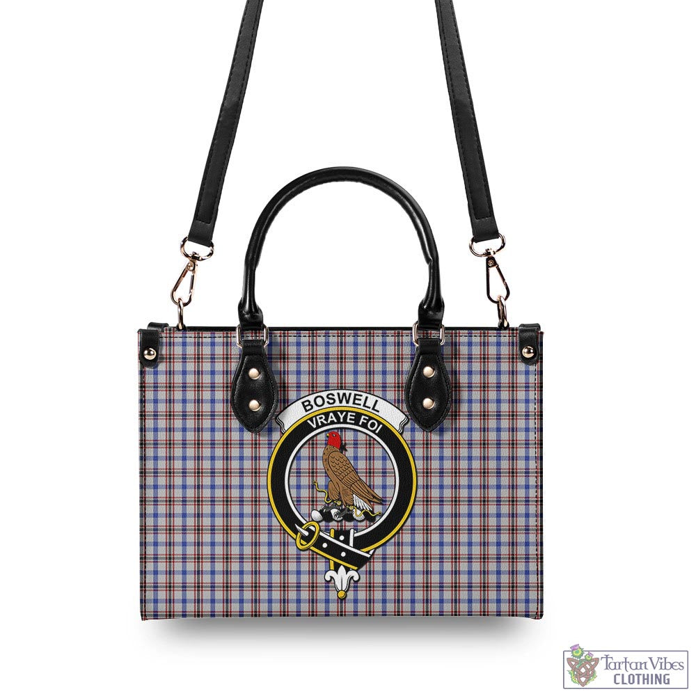 Boswell Tartan Luxury Leather Handbags with Family Crest - Tartan Vibes Clothing