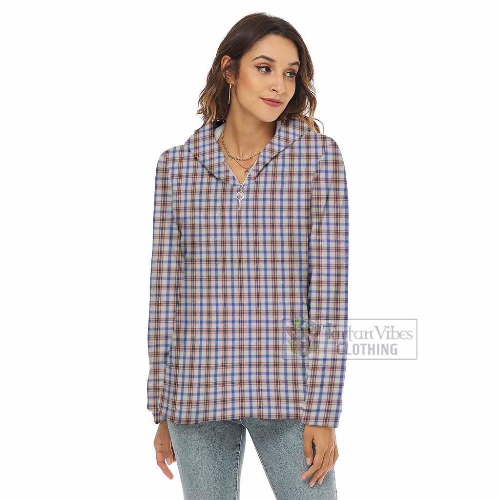 Boswell Tartan Women's Borg Fleece Hoodie with Half Zip - Tartan Vibes Clothing