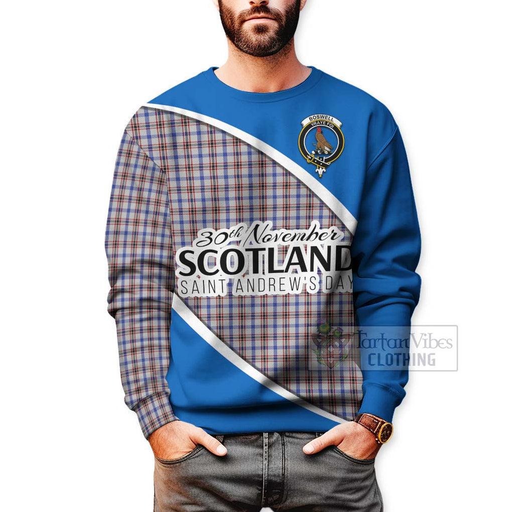 Boswell Family Crest Tartan Sweatshirt Celebrate Saint Andrew's Day in Style - Tartan Vibes Clothing