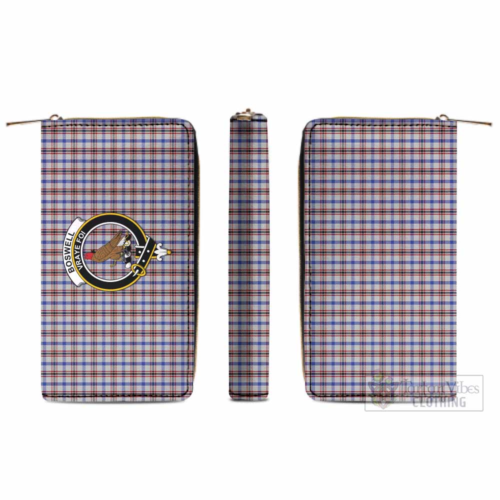 Boswell Tartan Women's Leather Wallet with Family Crest - Tartan Vibes Clothing