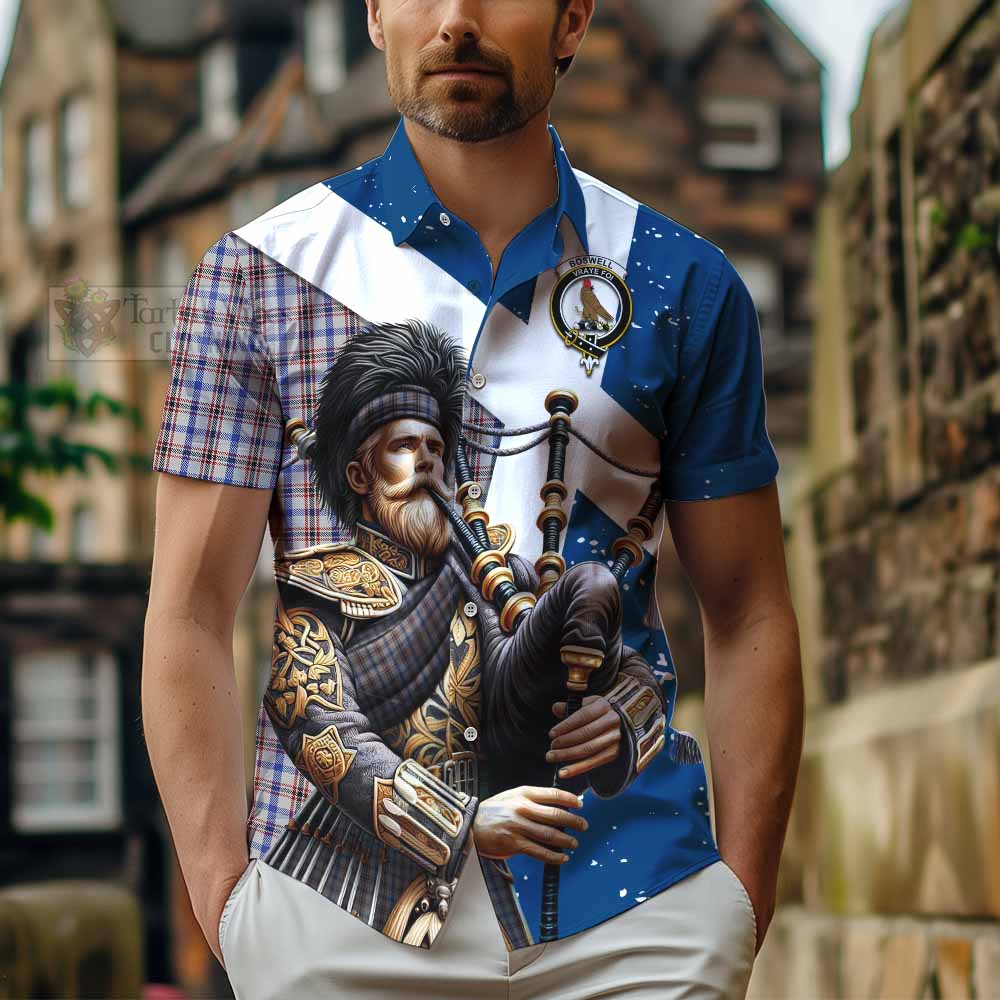 Boswell Tartan Hawaiian Shirt with Family Crest Scottish Bagpiper Vibes - Tartan Vibes Clothing