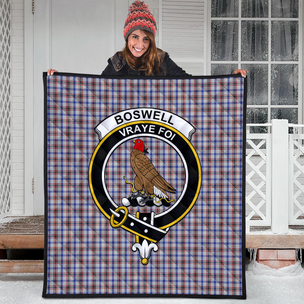 Boswell Tartan Quilt with Family Crest - Tartanvibesclothing