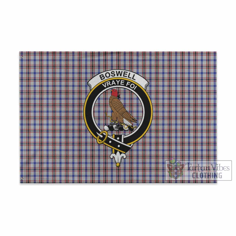 Tartan Vibes Clothing Boswell Tartan House Flag with Family Crest