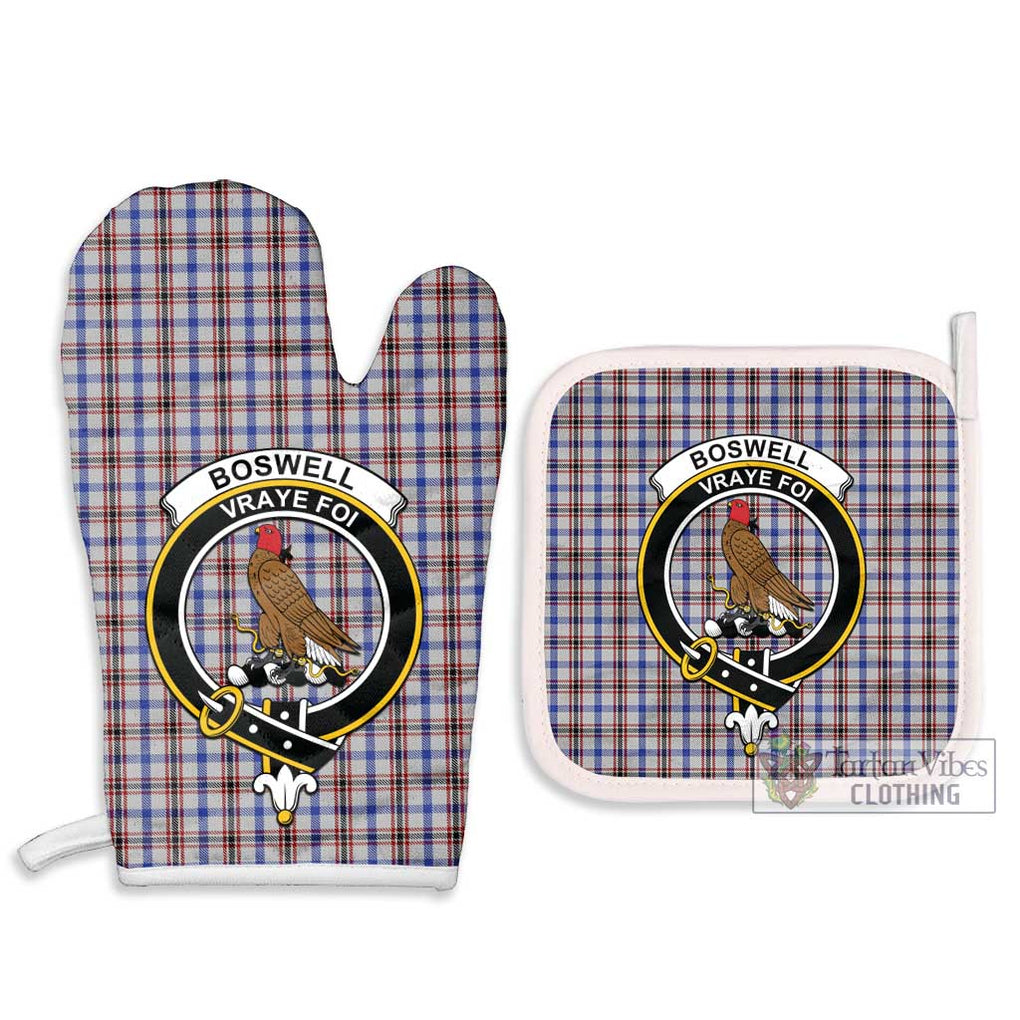 Boswell Tartan Combo Oven Mitt & Pot-Holder with Family Crest - Tartan Vibes Clothing