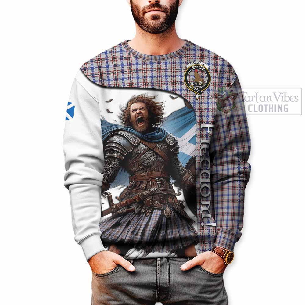 Boswell Crest Tartan Sweatshirt Inspired by the Freedom of Scottish Warrior - Tartan Vibes Clothing