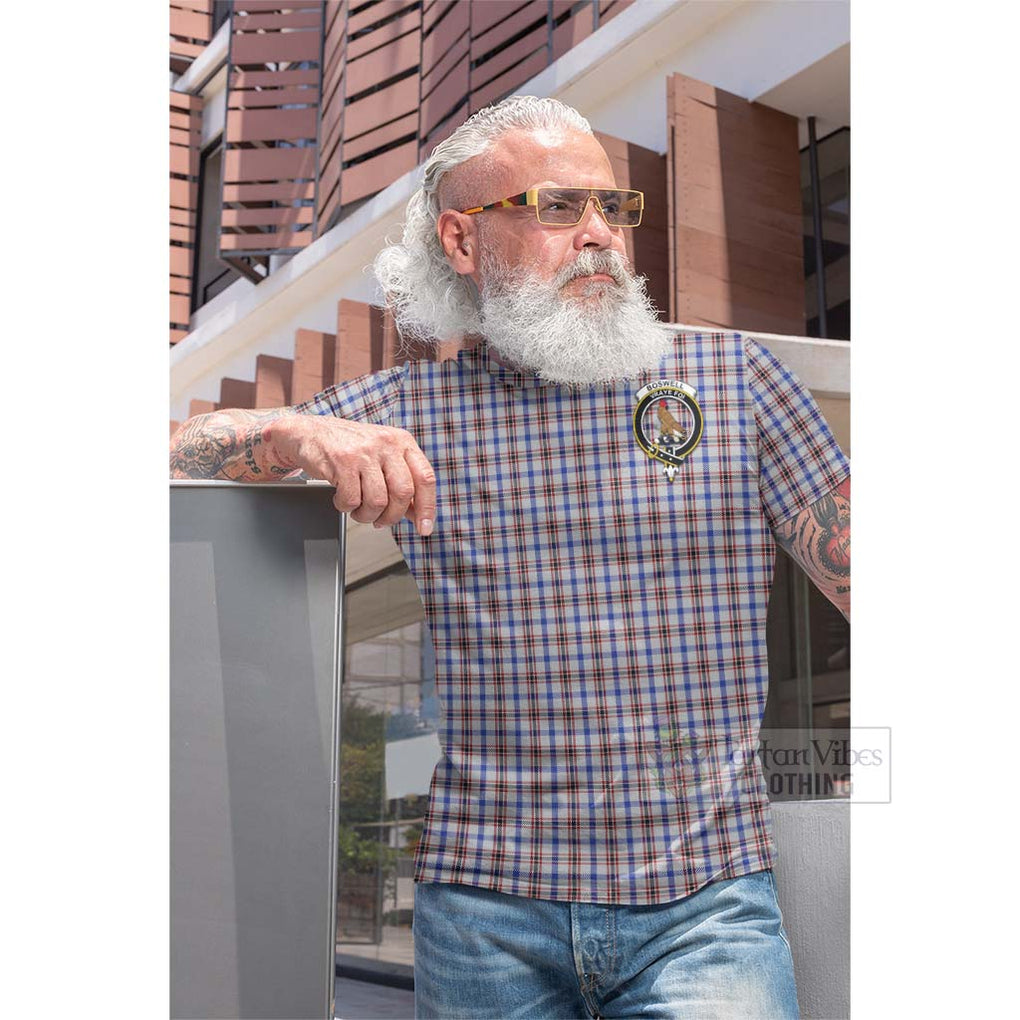 Boswell Tartan Cotton T-shirt with Family Crest Celtic Skull Style - Tartan Vibes Clothing