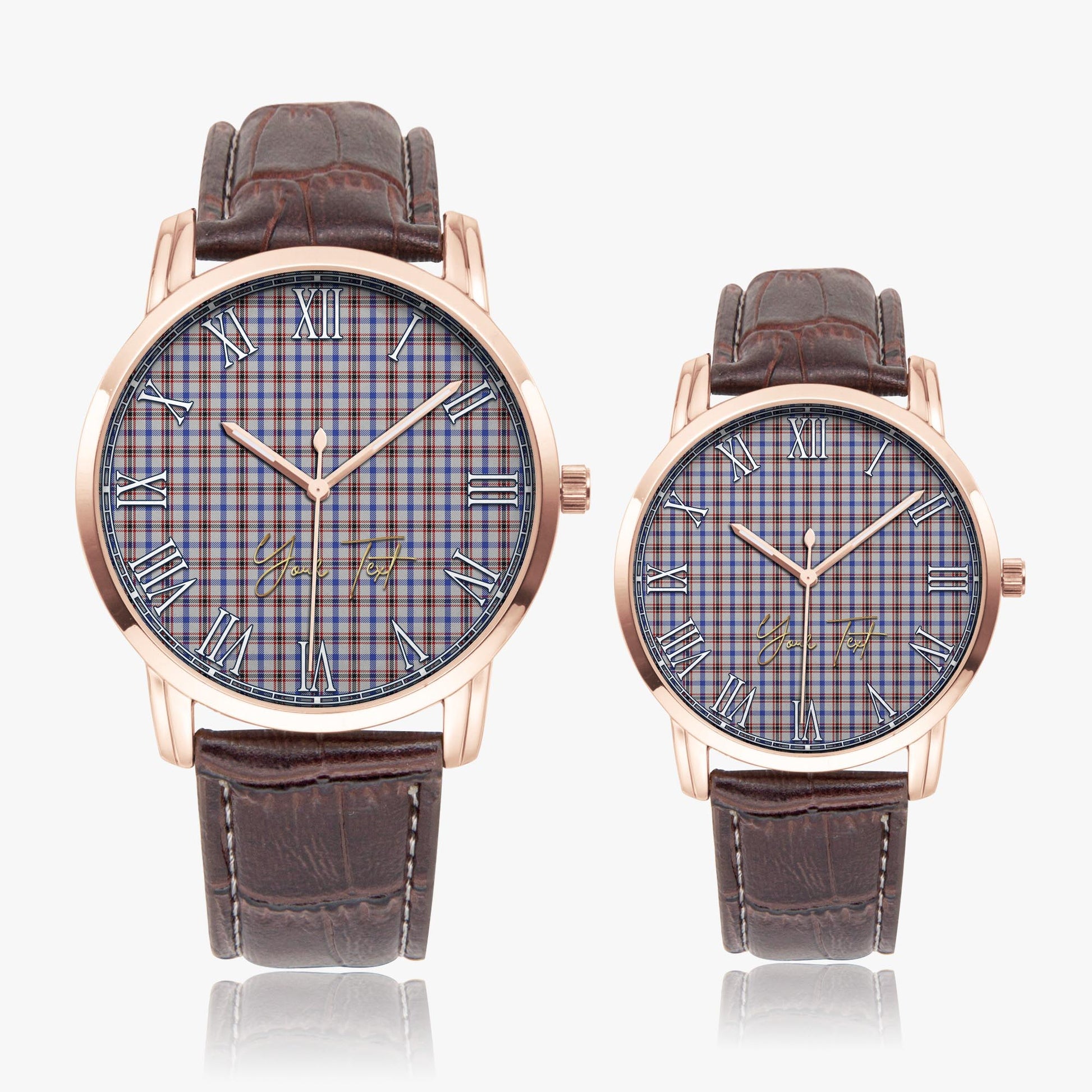 Boswell Tartan Personalized Your Text Leather Trap Quartz Watch - Tartan Vibes Clothing