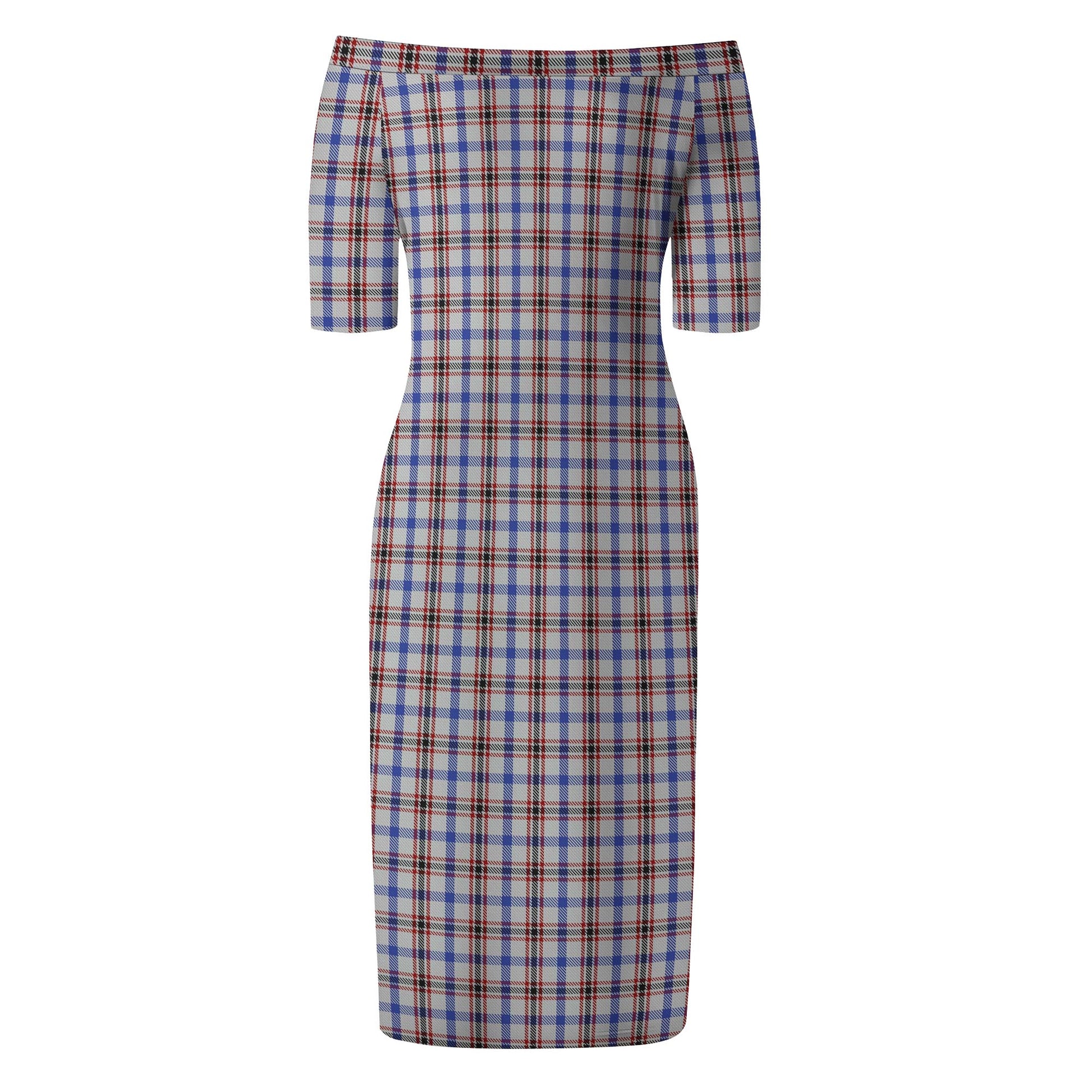 Boswell Tartan Off Shoulder Lady Dress - Tartan Vibes Clothing