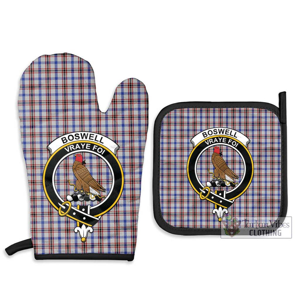 Boswell Tartan Combo Oven Mitt & Pot-Holder with Family Crest - Tartan Vibes Clothing
