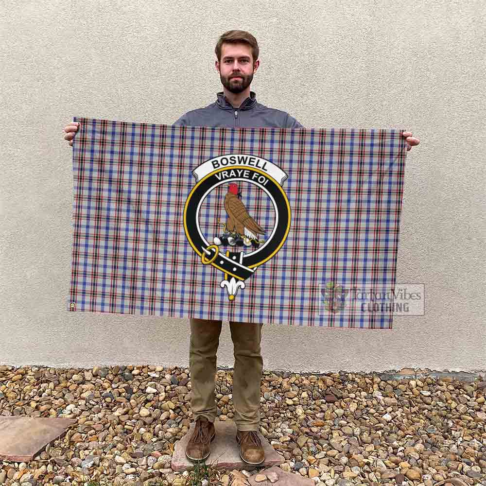 Tartan Vibes Clothing Boswell Tartan House Flag with Family Crest