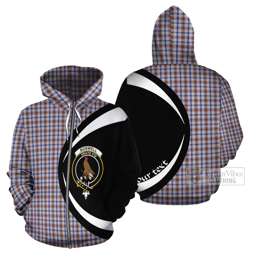 Boswell Tartan Cotton Hoodie with Family Crest Circle Style - Tartan Vibes Clothing