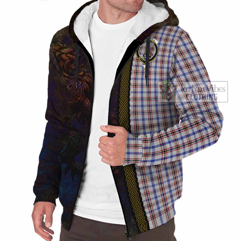 Tartan Vibes Clothing Boswell Tartan Family Crest Sherpa Hoodie Alba Gu Brath Be Brave Lion Ancient Style