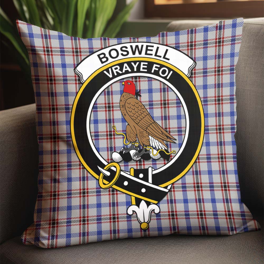 Boswell Tartan Pillow Cover with Family Crest - Tartan Vibes Clothing