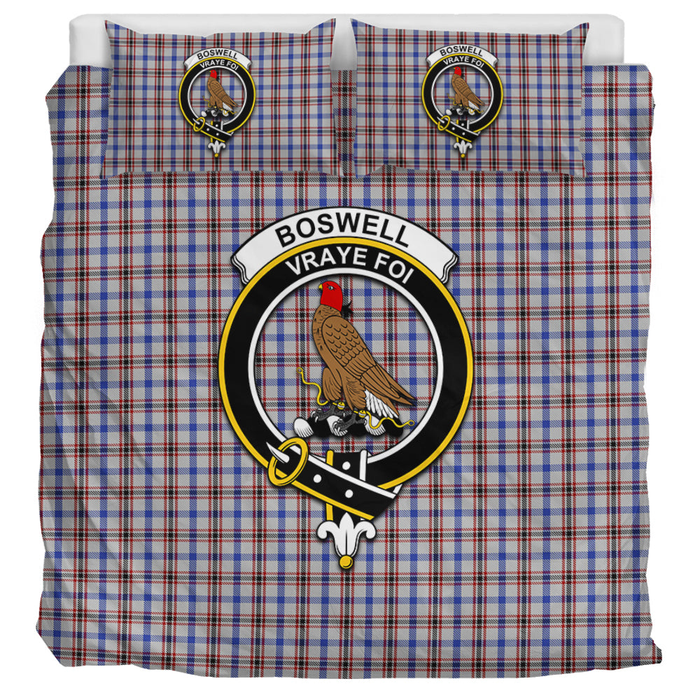 Boswell Tartan Bedding Set with Family Crest UK Bedding Set UK Super King 104*94 inch - Tartan Vibes Clothing