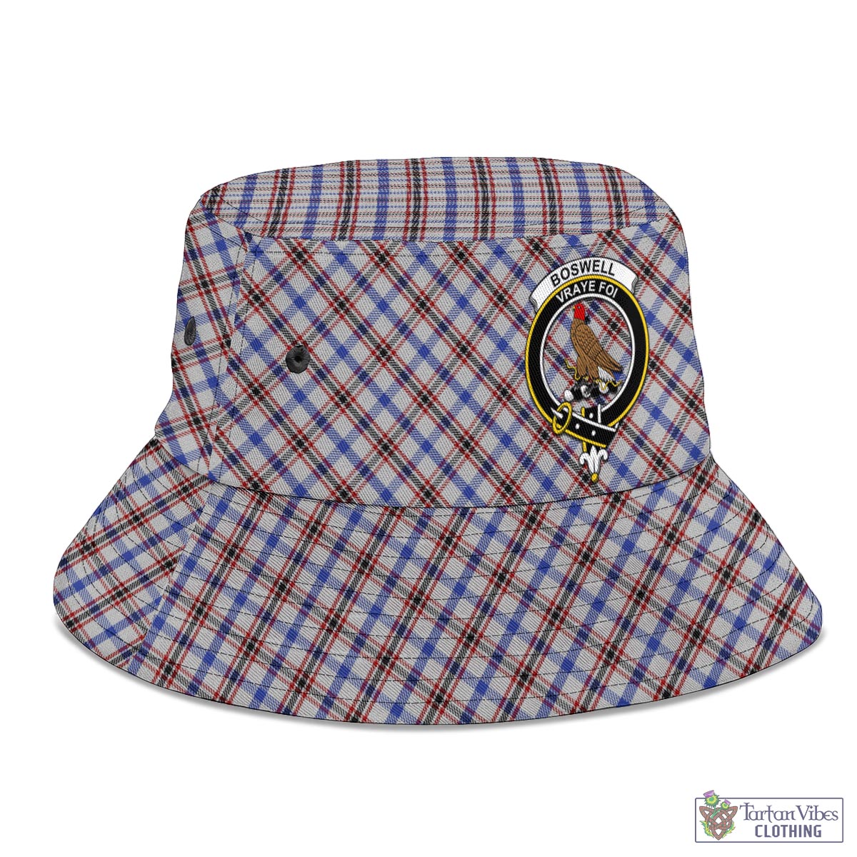 Boswell Tartan Bucket Hat with Family Crest - Tartan Vibes Clothing