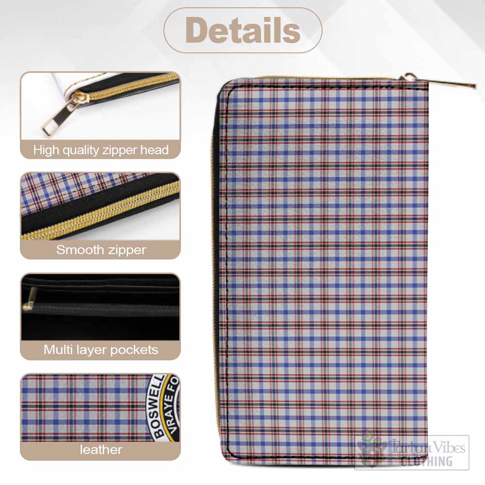 Boswell Tartan Women's Leather Wallet with Family Crest - Tartan Vibes Clothing