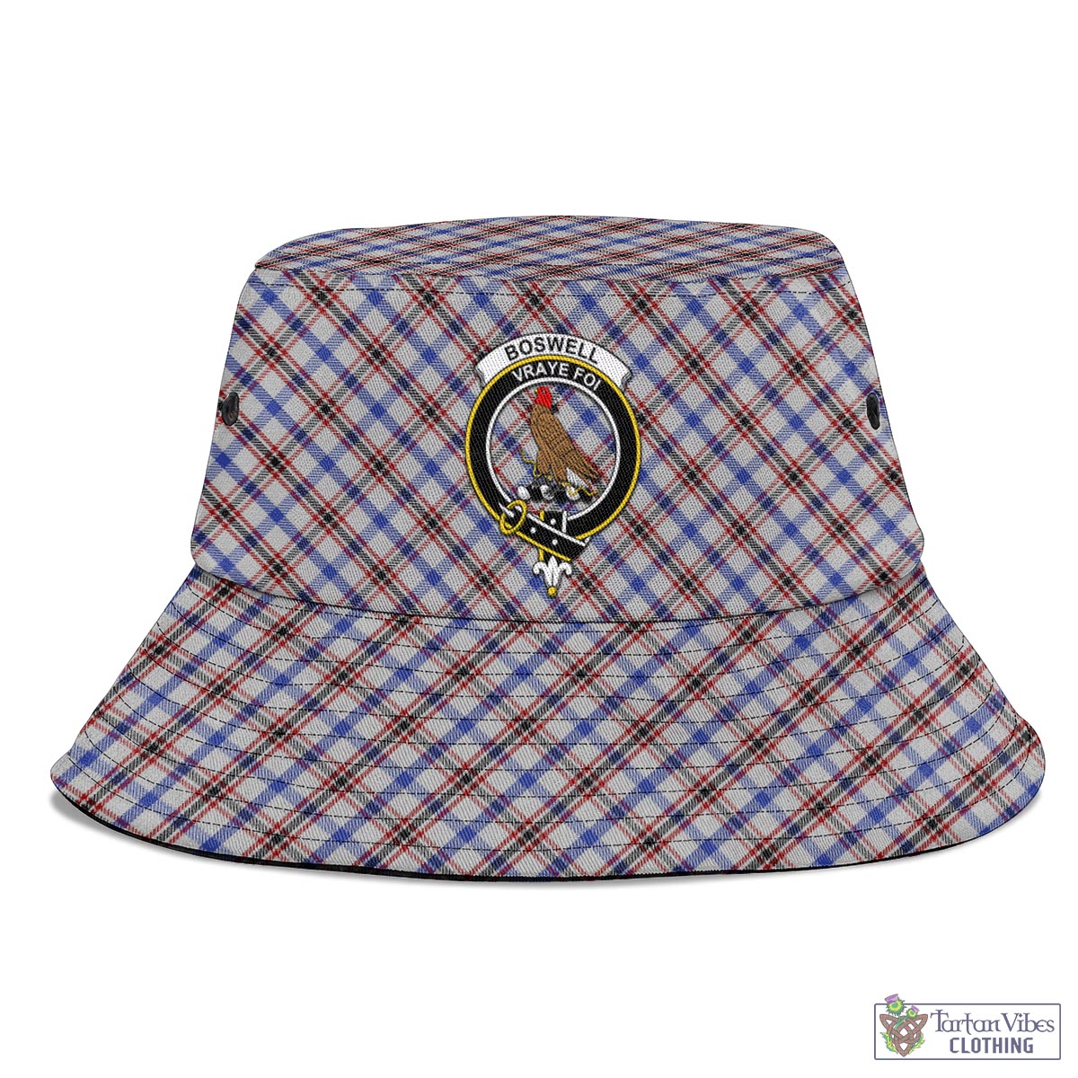 Boswell Tartan Bucket Hat with Family Crest - Tartan Vibes Clothing