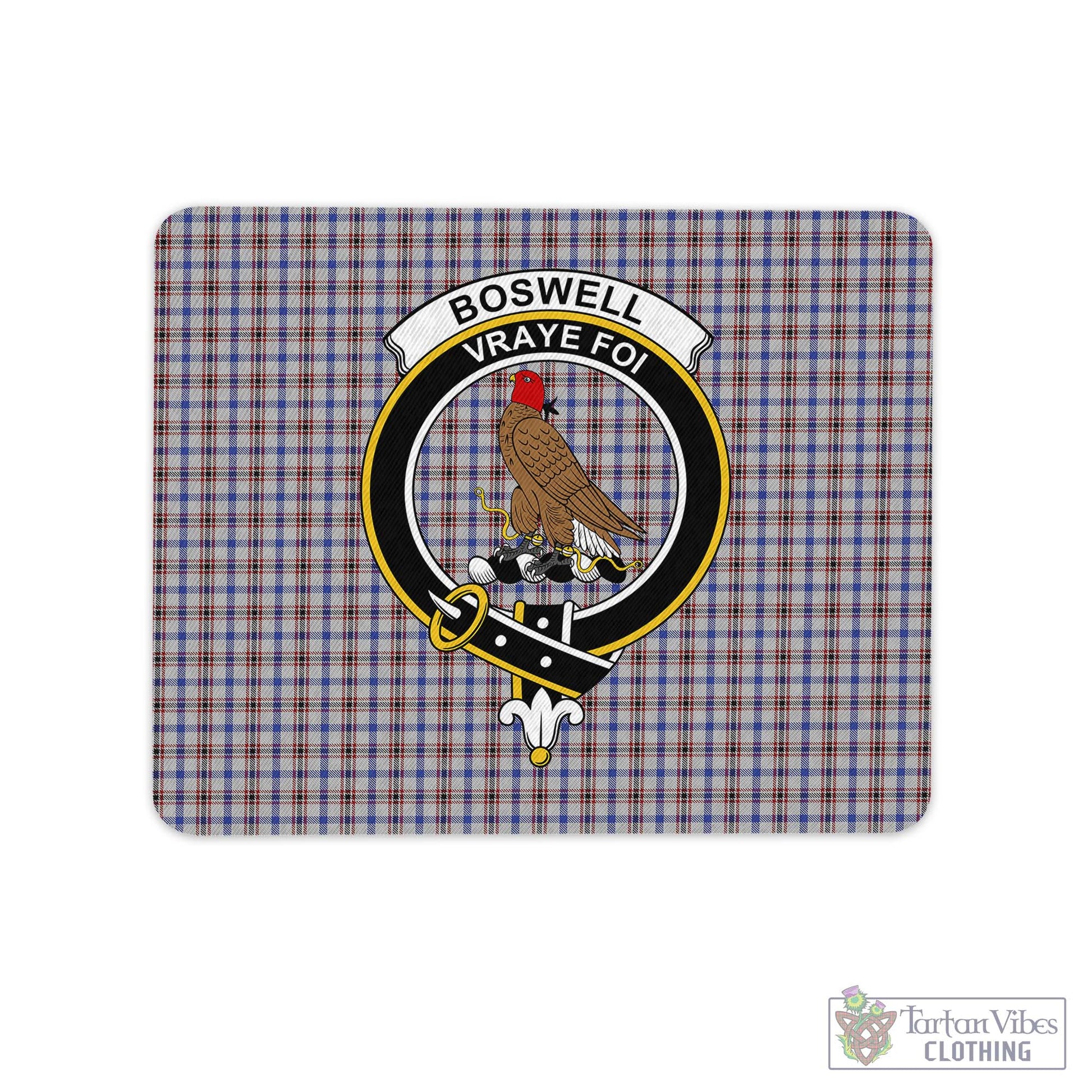 Tartan Vibes Clothing Boswell Tartan Mouse Pad with Family Crest