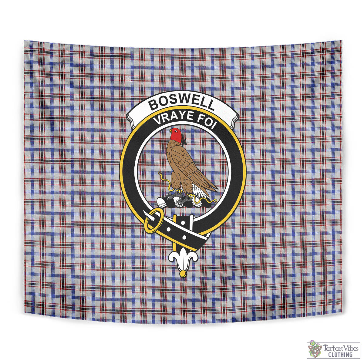 Boswell Tartan Tapestry Wall Hanging and Home Decor for Room with Family Crest - Tartan Vibes Clothing