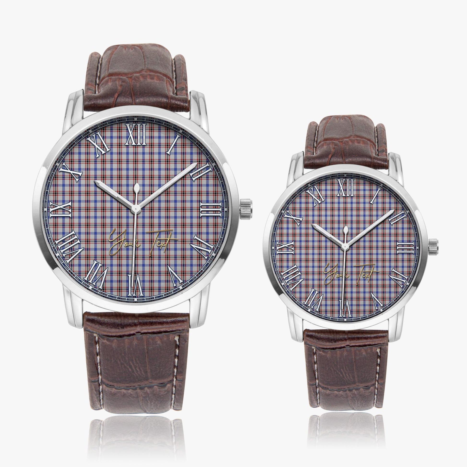 Boswell Tartan Personalized Your Text Leather Trap Quartz Watch - Tartan Vibes Clothing