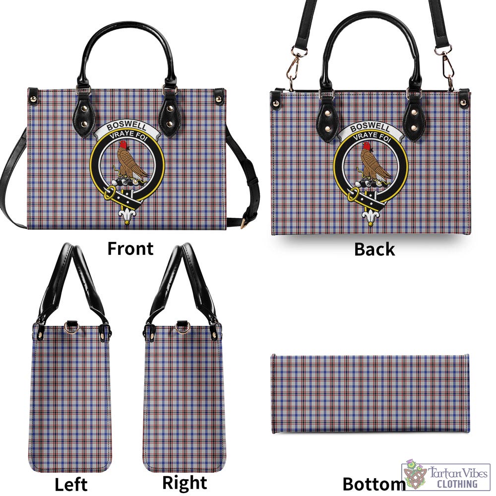 Boswell Tartan Luxury Leather Handbags with Family Crest - Tartan Vibes Clothing