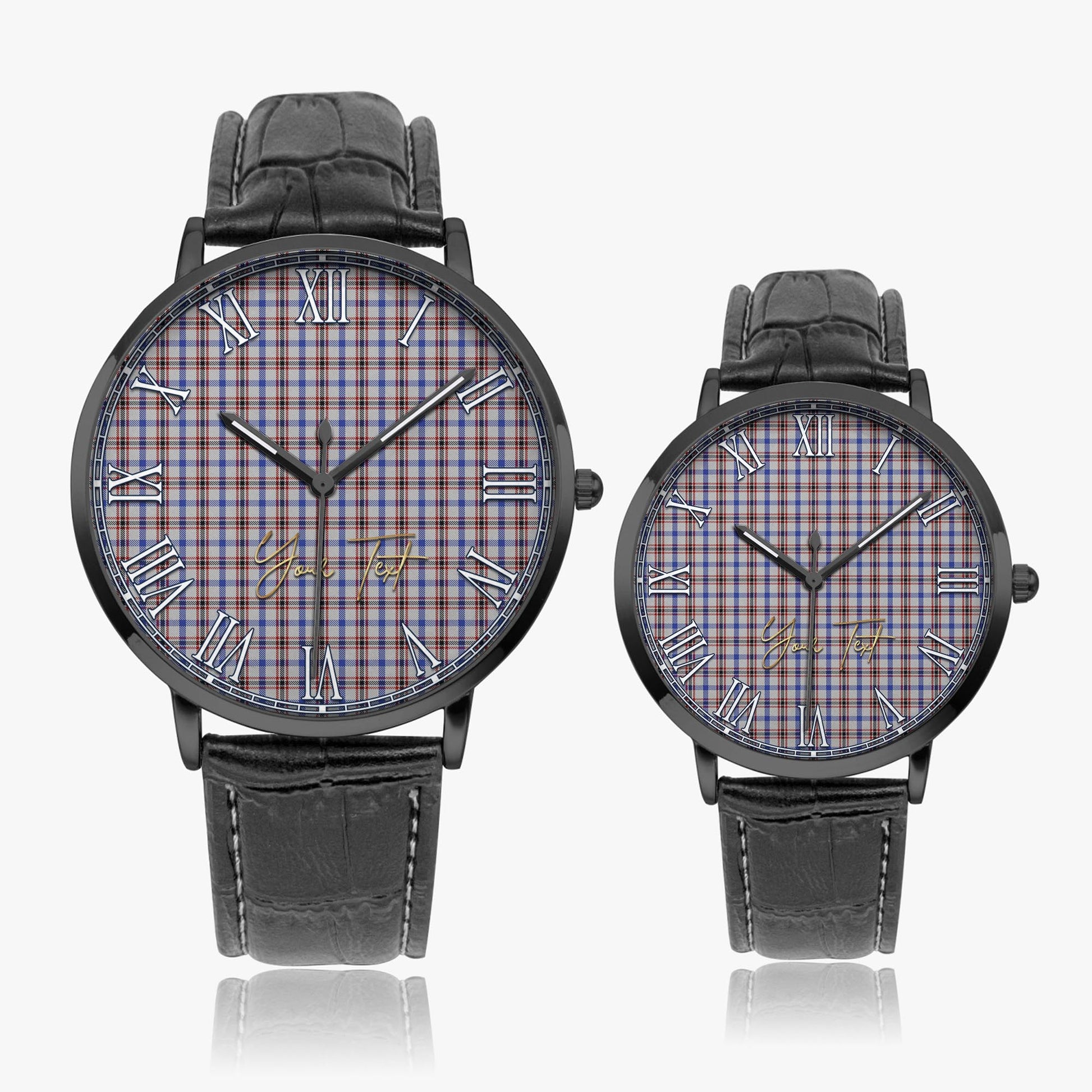 Boswell Tartan Personalized Your Text Leather Trap Quartz Watch - Tartan Vibes Clothing