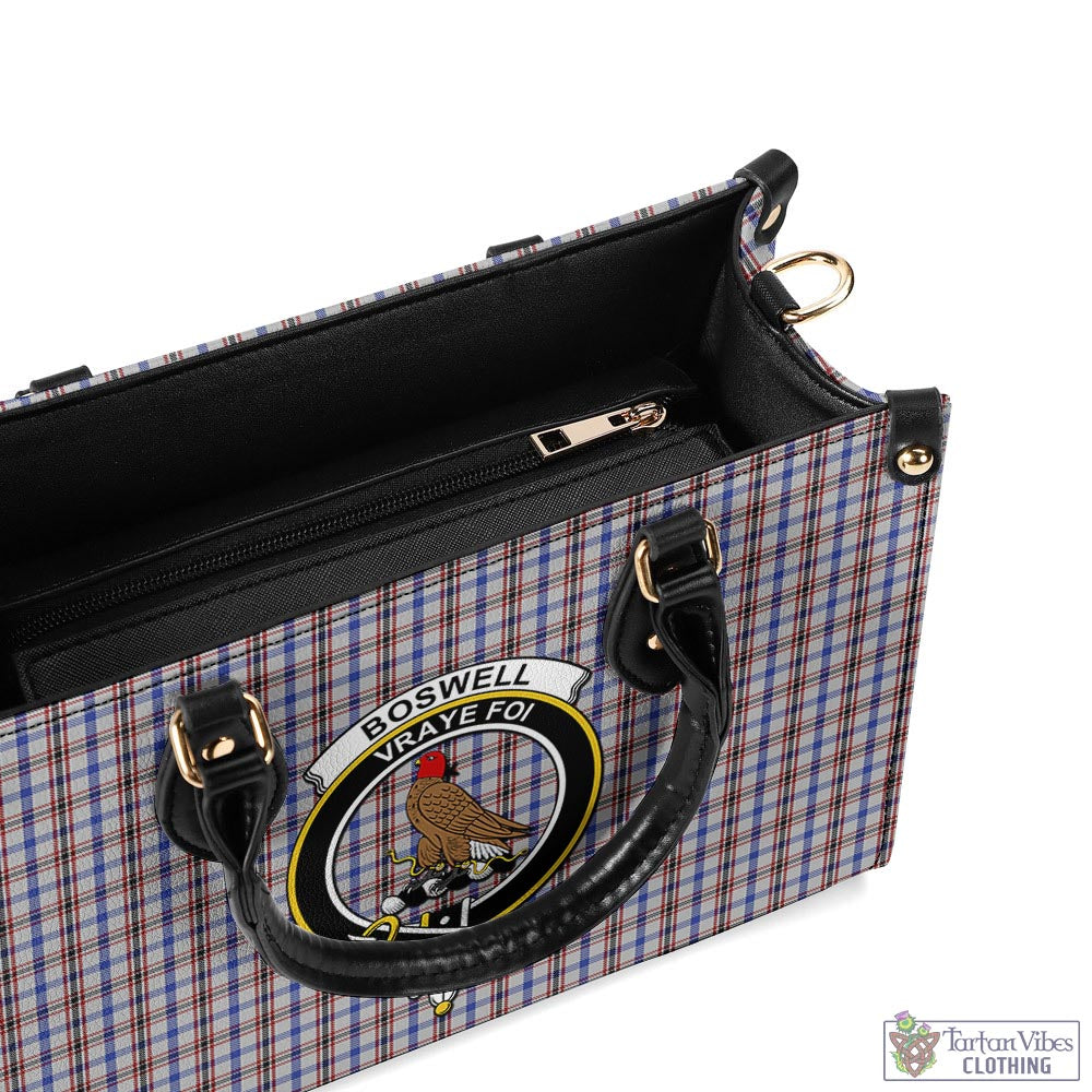 Boswell Tartan Luxury Leather Handbags with Family Crest - Tartan Vibes Clothing
