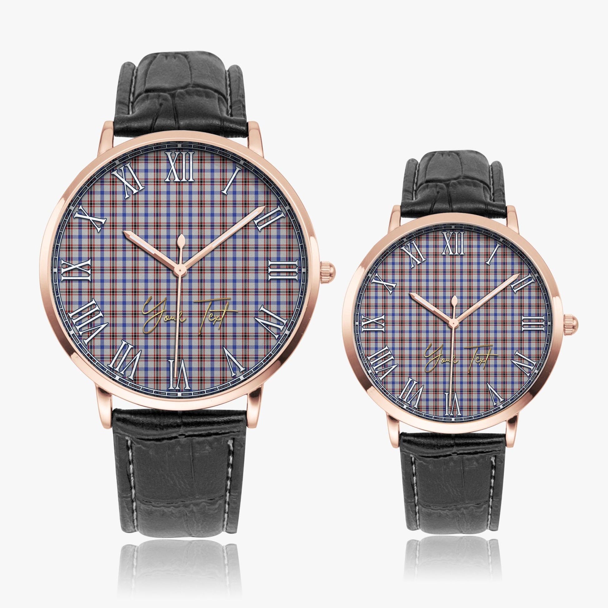 Boswell Tartan Personalized Your Text Leather Trap Quartz Watch - Tartan Vibes Clothing