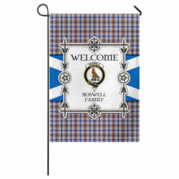 Boswell Family Crest Tartan Welcome Garden Flag Saltire Harmony Style - Tartan Vibes Clothing