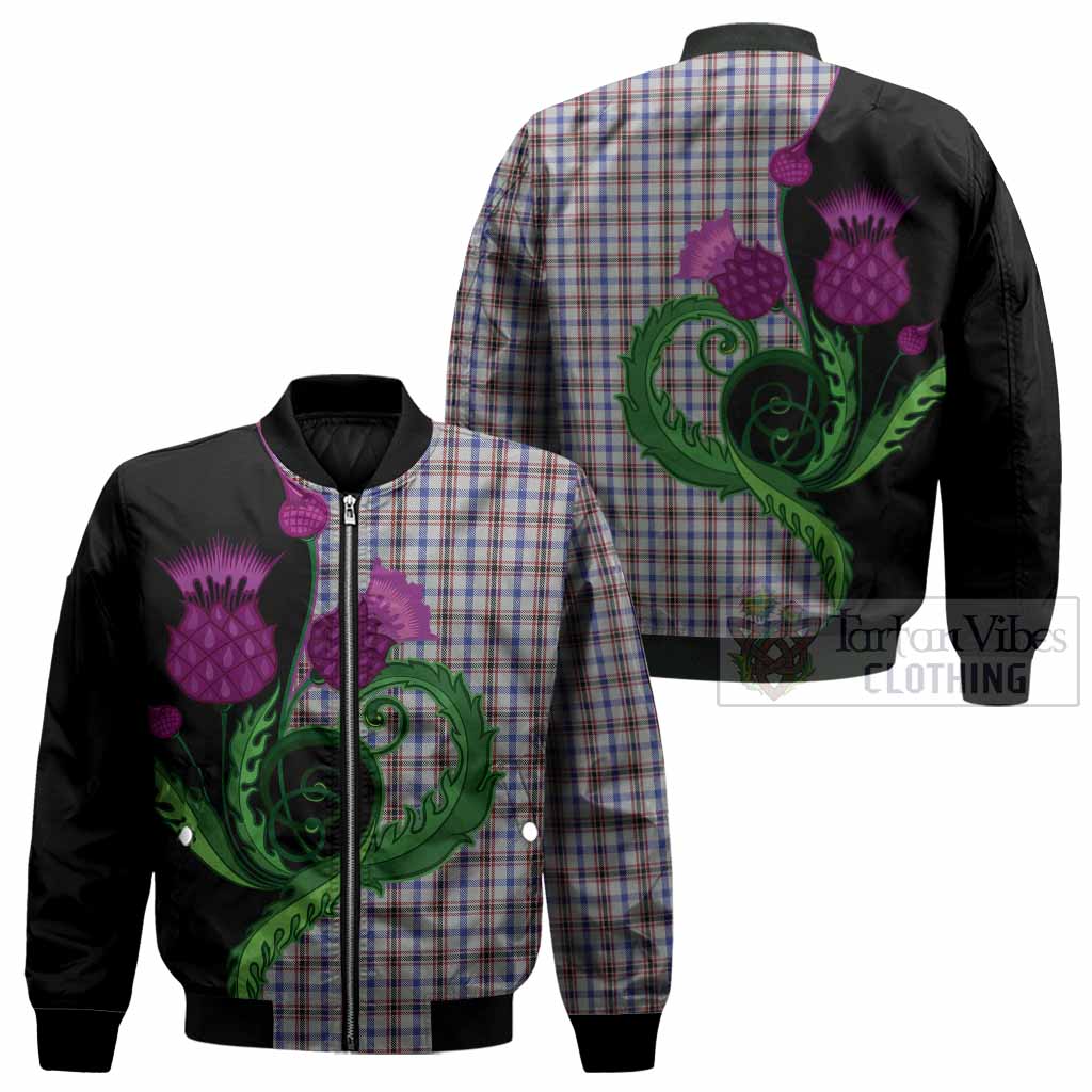 Boswell Tartan Bomber Jacket Traditional Scottish Thistle