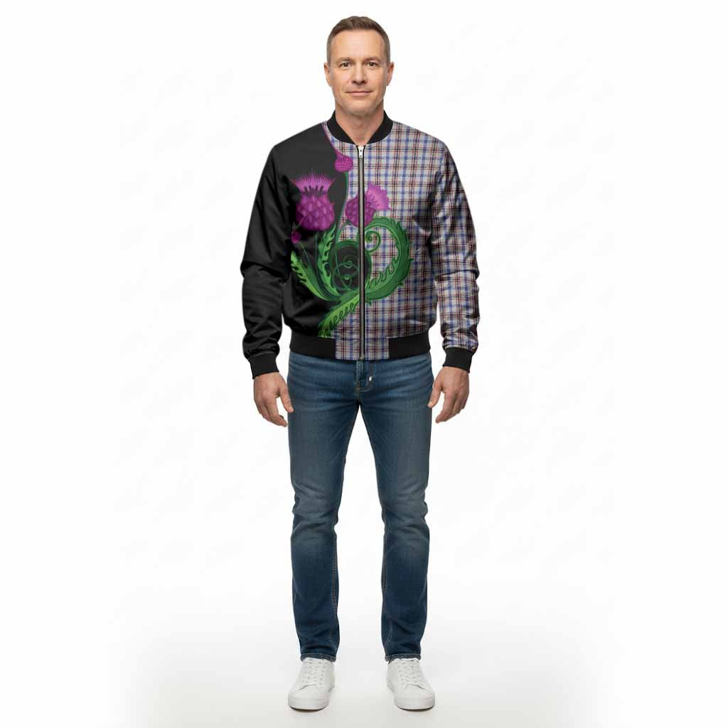 Boswell Tartan Bomber Jacket Traditional Scottish Thistle